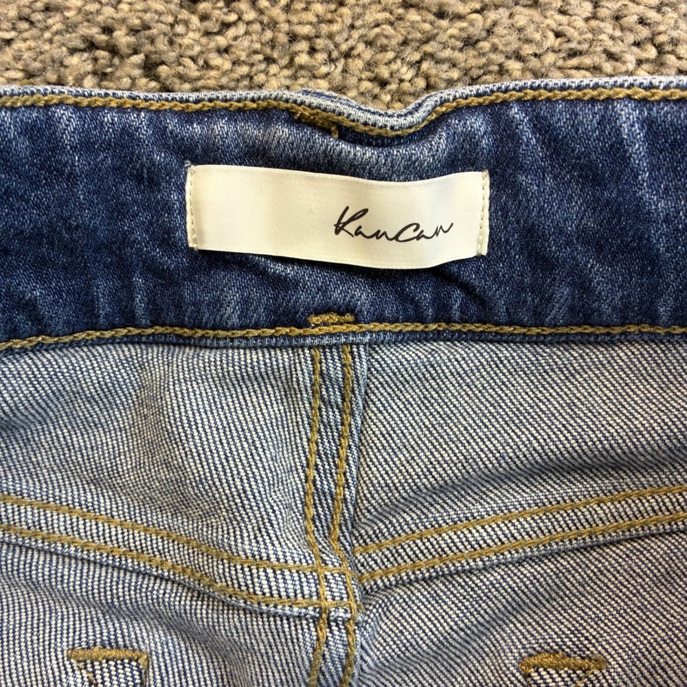 Kancan High Rise Wide Leg Flare Light Wash Trouser Jeans Size 10 - Picture 6 of 11
